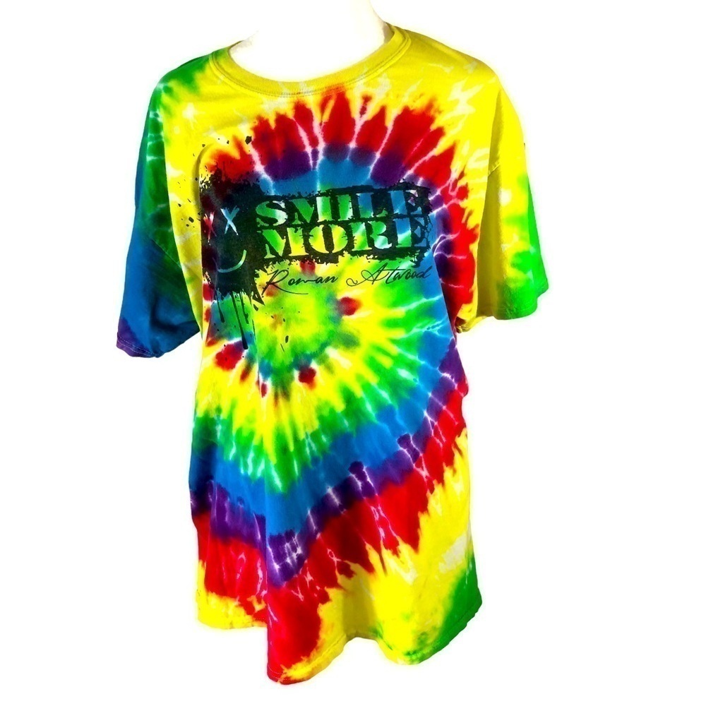 Gildan Roman Atwood Smile More Tee L Tie Dye Festival